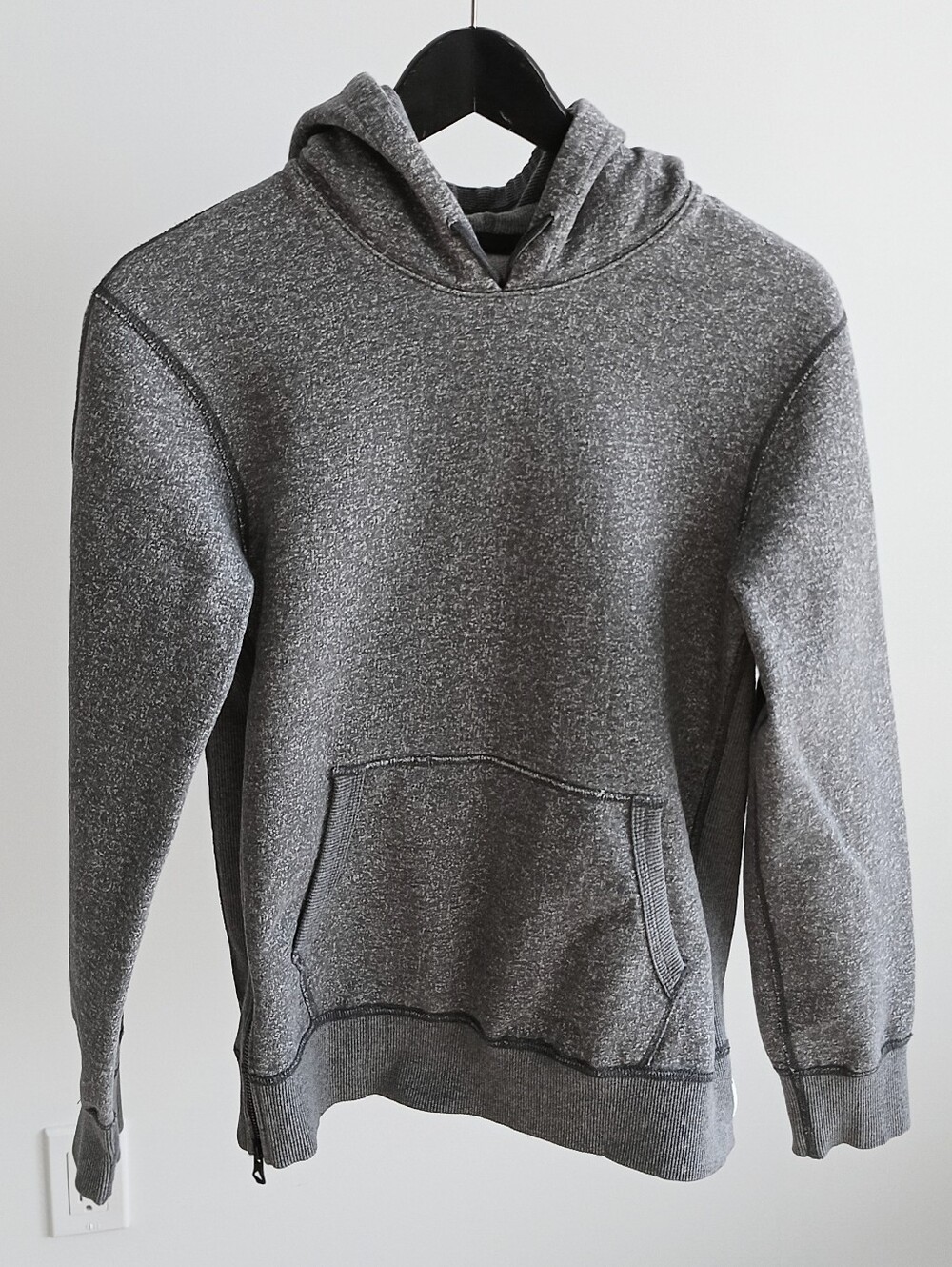 Reigning Champ Side Zip Pullover Hoodie XS Grey
